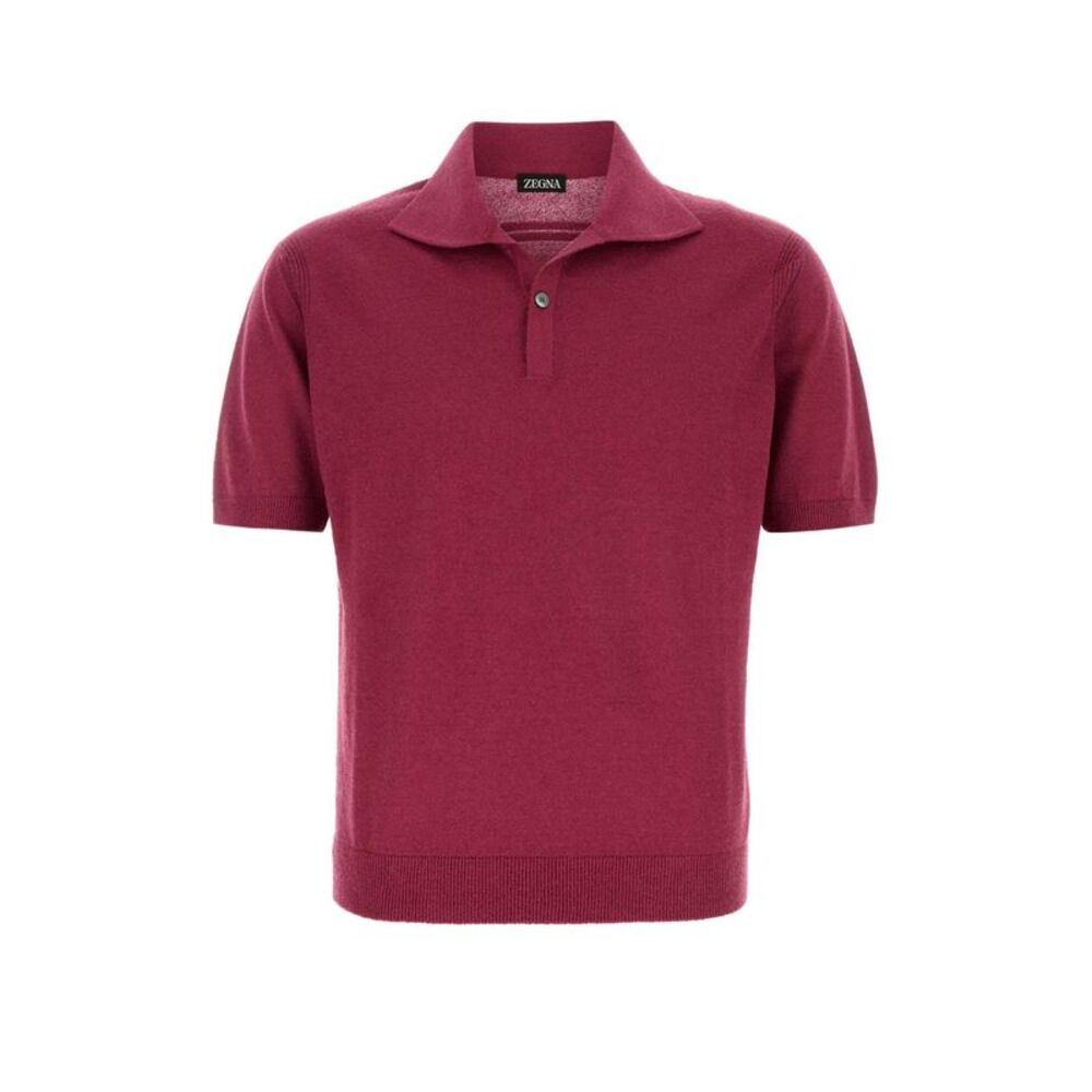 Zegna Men Tyrian Purple Knit Polo Shirt
